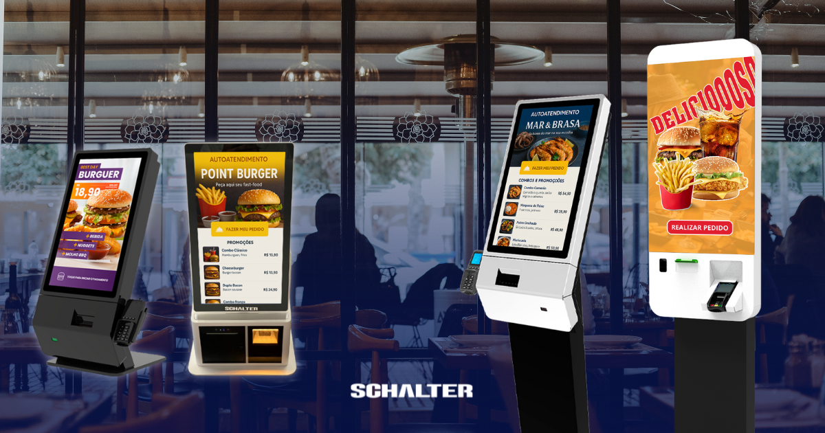 Totem de autoatendimento para restaurante Schalter Totem de autoatendimento para restaurante da Schalter