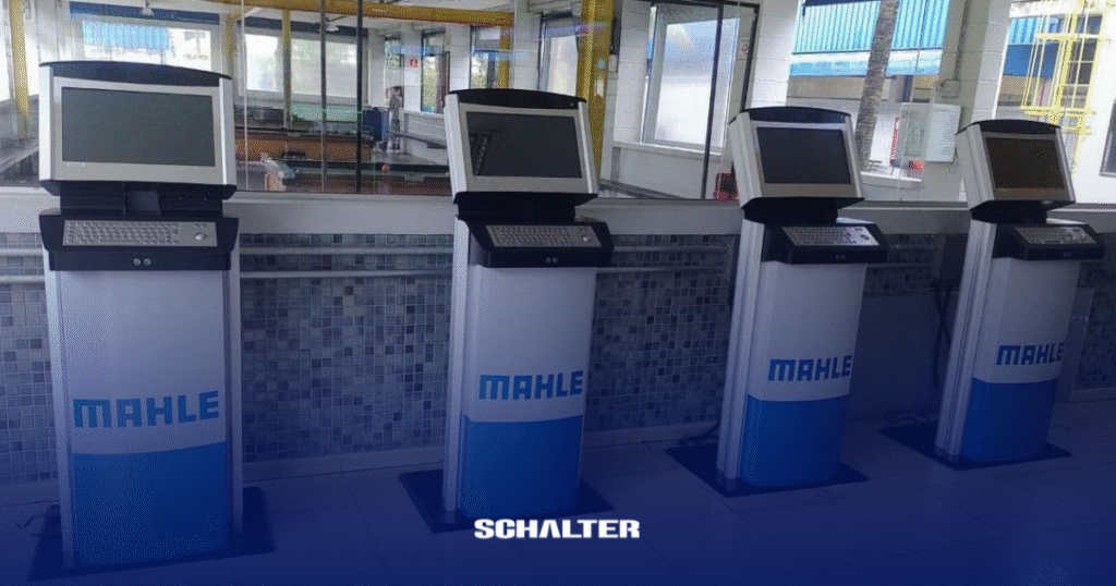 Totens de autoatendimento STA em ambiente industrial, para uso pelo RH